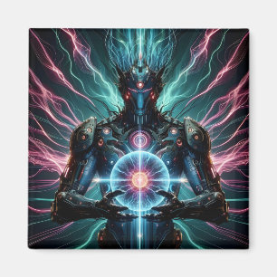 Futuristische Robot Kosmische Kern Cyberpunk Magneet