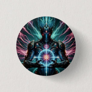 Futuristische Robot Kosmische Kern Cyberpunk Ronde Button 3,2 Cm