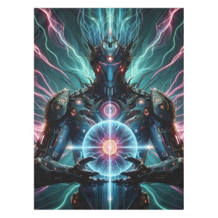Futuristische Robot Kosmische Kern Cyberpunk Tafelkleed