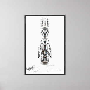 Futuristische Robotarm Geëxplodeerd Canvas Afdruk