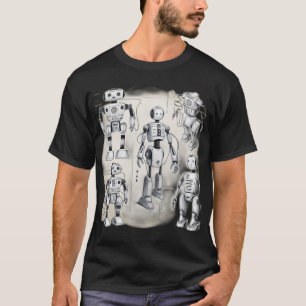 Futuristische Robotica & AI-Black & White Tech Mar T-shirt