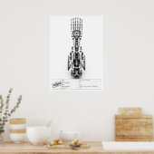 Futuristische Robotische Arm Geëxplodeerd Poster (Keuken)