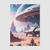 Futuristische Ruimte Avontuur Decoupage Tissue Pap Tissuepapier (Voorkant)