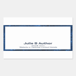 Futuristische Sci Fi Blue Border Auteur Boek Bord Rechthoekige Sticker