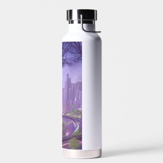 Futuristische Sci-Fi Forest Art Waterfles (Links)