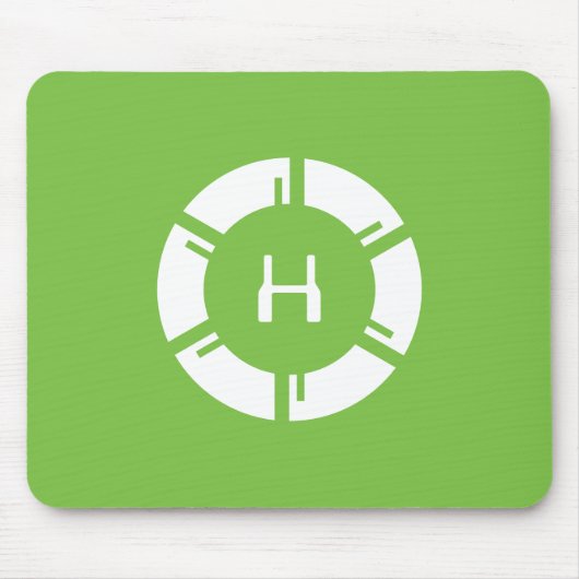 Futuristische sciFi-cirkel met aangepaste monogram Muismat (Voorkant)