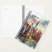 Futuristische skyline van New York en vrijheid Planner (Display)