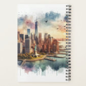 Futuristische skyline van New York en vrijheid Planner (Achterkant)