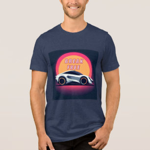 Futuristische sportwagen en motiverende quote Tri-Blend shirt