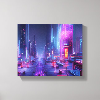 Futuristische stad canvas afdruk