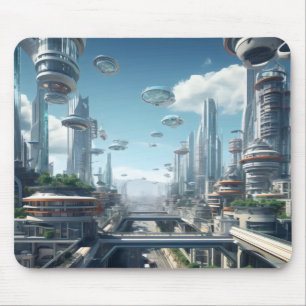 Futuristische stad muismat