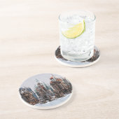 Futuristische stad zandsteen onderzetter (Zijkant)