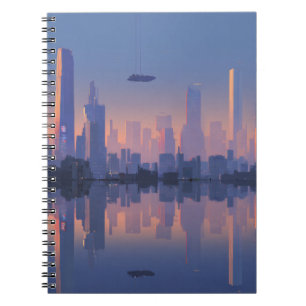 Futuristische Sunset Cityscape Notitieboek