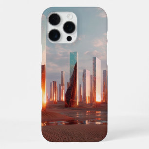 Futuristische Surrealistische Spiegeltorens in Woe iPhone 16 Pro Max Hoesje