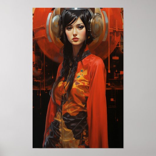 Futuristische Syd Mead en Chris Foss geïnspireerd Poster (Voorkant)