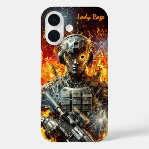 Futuristische Tactische Vrouw Soldaat Gamer iPhone 16 Hoesje
