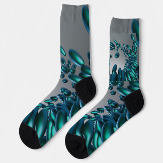 Futuristische Teal & Blauwe Abstracte Sokken