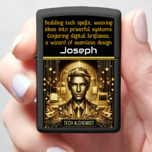 Futuristische Tech Alchemist in Gold Realm