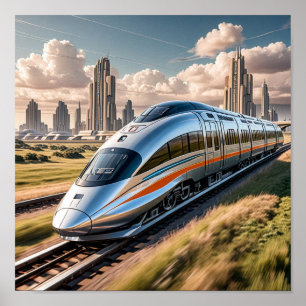 futuristische trein poster