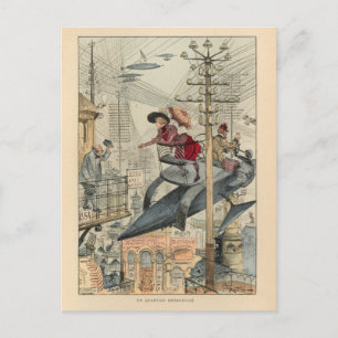 futuristische vliegmachines Kleurkunst Briefkaart