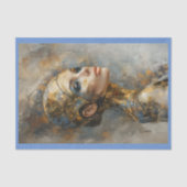 Futuristische Vrouw Olieverfschilderij Decoupage R Tissuepapier (Voorkant)