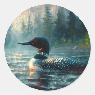 Fuut op Lake Moody Schilderij Ronde Sticker