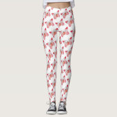 Fuyez pour être heureux Pink Butterfly Leggings (Devant)