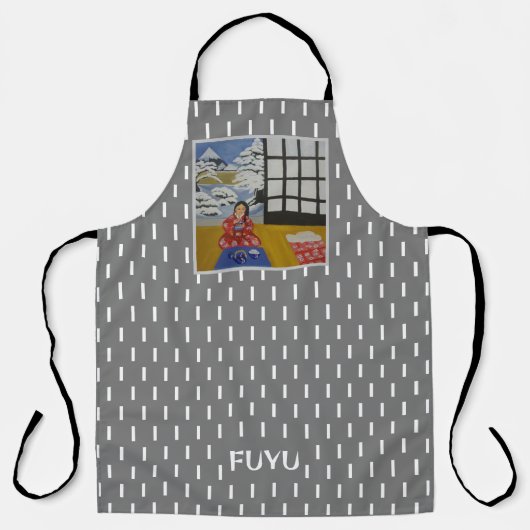 Fuyu Japanse Winter Seizoen Art Schort (Voorkant)