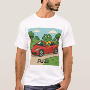 FUZI – Roadtrip King Cool Frog in een cabriolet T-shirt