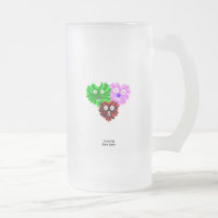 Fuzzies cardiaques Grosse Mug en verre givré