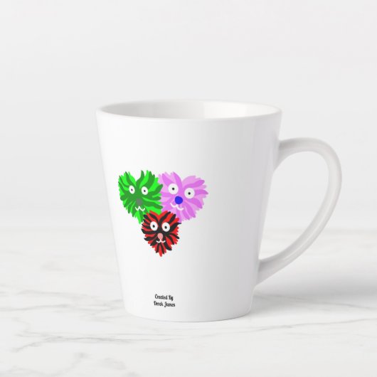 Fuzzies cardiaques Petite Mug latte (Droite)