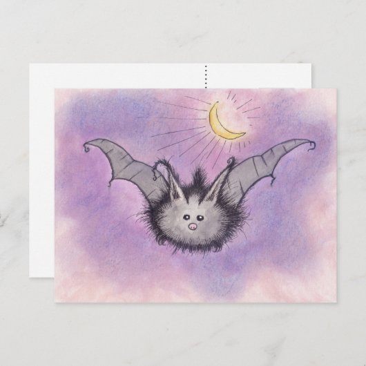 Fuzzy Bat Briefkaart (Voorkant / Achterkant)