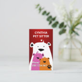 Fuzzy Beren Pet Sitting Visitekaartje (Staand voorkant)