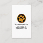 Fuzzy Beren Pet Sitting Visitekaartje (Achterkant)