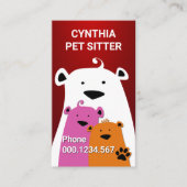 Fuzzy Beren Pet Sitting Visitekaartje (Voorkant)