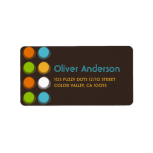 Fuzzy Blur Color Stippen Fun Retro Party Address L Etiket