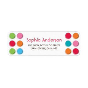 Fuzzy Blur Color Stippen Retro Party Adresetikette Etiket