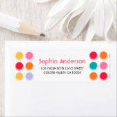Fuzzy Blur Color Stippen Retro Party Adresetikette Etiket (Insitu)