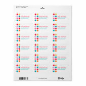 Fuzzy Blur Kleur Stippen Leuk Retro Party Adres Etiket (Full Sheet)