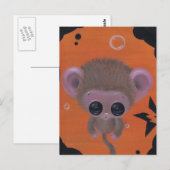 fuzzy bubble aap briefkaart (Voorkant / Achterkant)