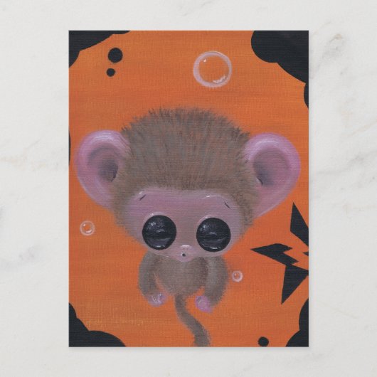 fuzzy bubble aap briefkaart (Voorkant)