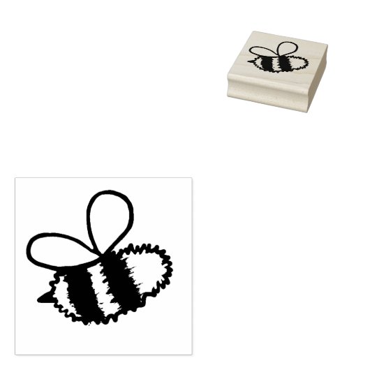 Fuzzy Bumblebee Rubber Stamp Rubberstempel (Gestempeld)