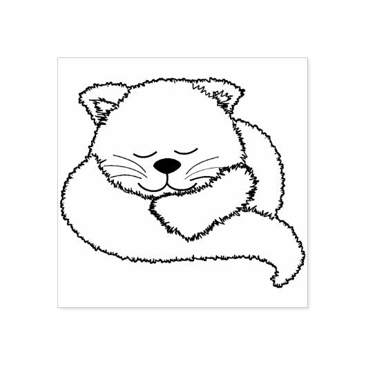 Fuzzy Cat Art stempel (Afrduk)