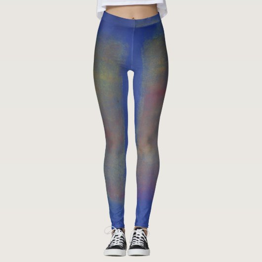 Fuzzy Color Blue Leggings Design. (Voorkant)
