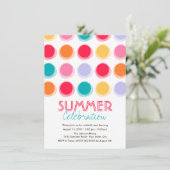 Fuzzy Colour Dancing Stippen Fun Summer Party nodi Kaart (Staand voorkant)