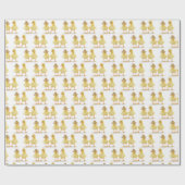 Fuzzy druppelaar op wit cadeaupapier (Vlak)