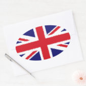 Fuzzy Edge geschilderd Union Jack vlag Ovale Sticker (Envelop)