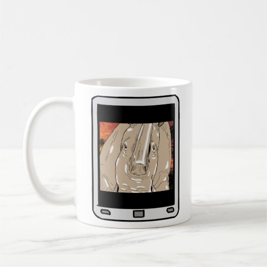 Fuzzy Express® Rhino Selfie Mug (Gauche)