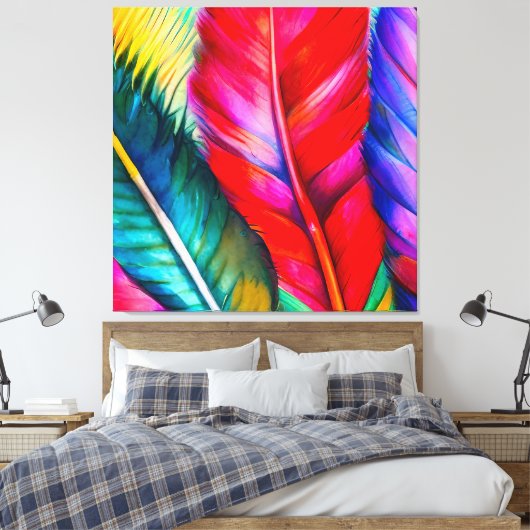 Fuzzy Feathers Canvas Afdruk (Insitu (Slaapkamer))