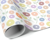 Fuzzy Flower Pattern Pastels Cadeaupapier (Rol Hoek)